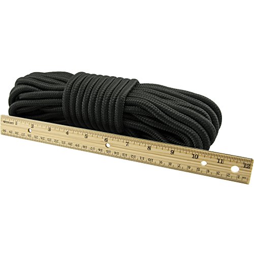Emergency Zone 9Mm Nylon Braided, 50 Foot, Multi-Purpose Camping Rope | Black (2 Pack) #TOP4