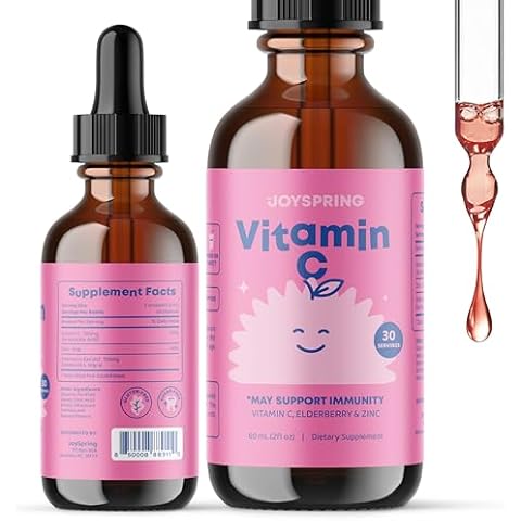 JoySpring Vitamin C and Zinc for Kids, Essential Kids C Vitamin, Zinc & Elderberry Liquid Supplement | Alcohol-Free Toddler Vitamin C | Kids Zinc and Vitamin C Toddler & Kid 2+ Years | 30 Servings Cover