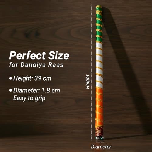 SATVIK 10 Pairs (20 Pcs) Wooden Dandiya Sticks – Handcrafted Multicolor Dance Props for Events & Cultural Performances - image 9