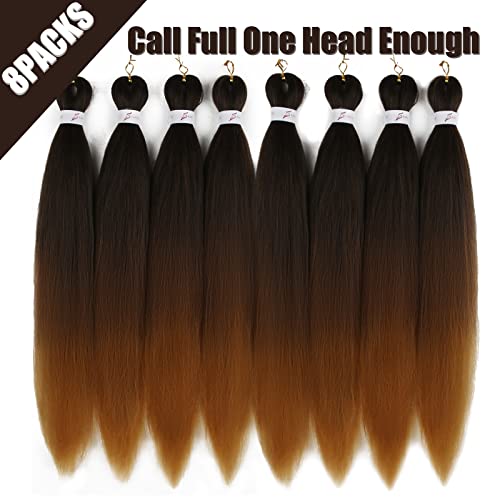 Pre-stretched Braiding Hair Professional Easy Crochet Braid Hair 26 Inch 8 Packs Hot Water Setting Soft Synthetic Braiding Hair Extension for Twist Senegalese Crochet Hair (26 inch - Image 4