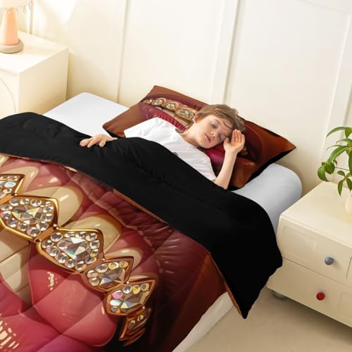 Image of Erosebridal Black Girls Twin Bedding Set Luxury African American Comforter Set Soft Microfiber Black Woman Female Comforter for Teens Adult Melanin Bedroom Decor (1 Comforter, 1 Pillowcase)