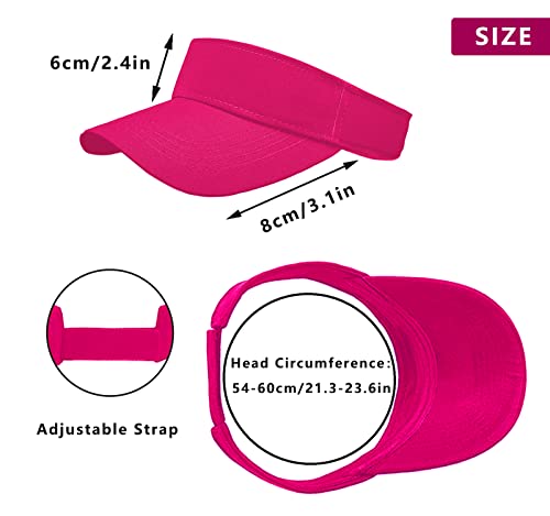 2 Pieces Of Rose Red Sun Visor Hats Adjustable Sport Visors Cap Visors For Women And Men (One Size) #TOP1