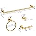 Brushed Gold Bathroom Hardware Set 5 Piece with Towel Racks for Bathroom, SUS304 Stainless Steel Bath Towel Bar Set, 24 Inch Wall Mounted Accessories Kit…