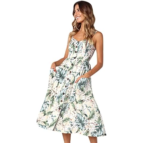 OMZIN Vestido De Camiseta Estampado Schvestido Midi Cover