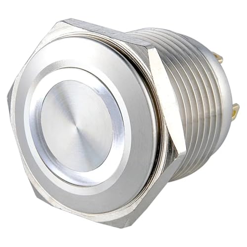 Botón pulsador momentáneo verde para automatización de salpicaderos y paneles de control 7