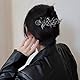 Haarspangen, Haarschmuck für Damen, Mädchen, Damen, Kinder, stilvolle Metall-Haarspangen, große Kopfbedeckung für Party, Hochzeit, täglich, Rauchgrau