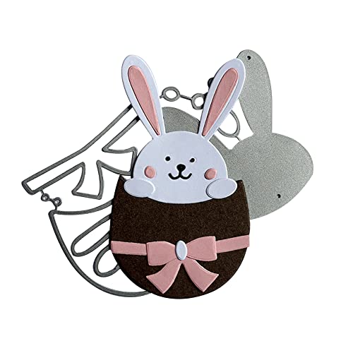 BYNYXI Plantilla de troquelado de Pascua, diseño de conejo, chocolate, zanahorias, huevos de Pascua, álbum de recortes, plantillas de metal en relieve 3D, decoración de Pascua, decoración de pollitos