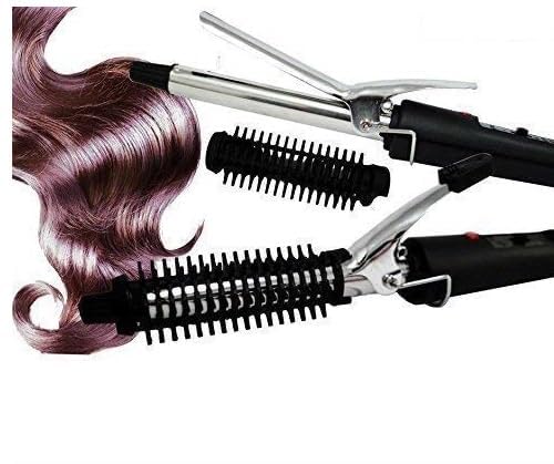 Image of The People's Choice Hair Curler Machine for Women, 2-in-1 Curling Iron and Hair Styler with Detachable Volumizer Brush Sleeve, Safety Cool Tip & No-Tangle Swivel Cord