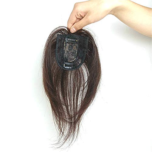 Topper de cabelo humano natural real feminino, parte do lado do meio Crown Topper de grampo na parte