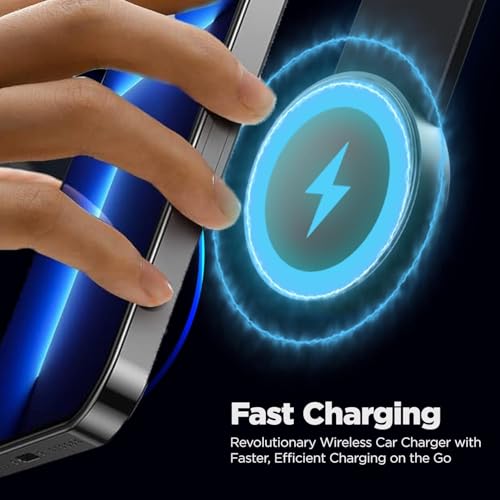 Image of Car Mount Wireless Charger Powerful Magnetic Hold Compatible with All iPhones, Android Flexible & Bendable Mobile Stand & Fast Charger