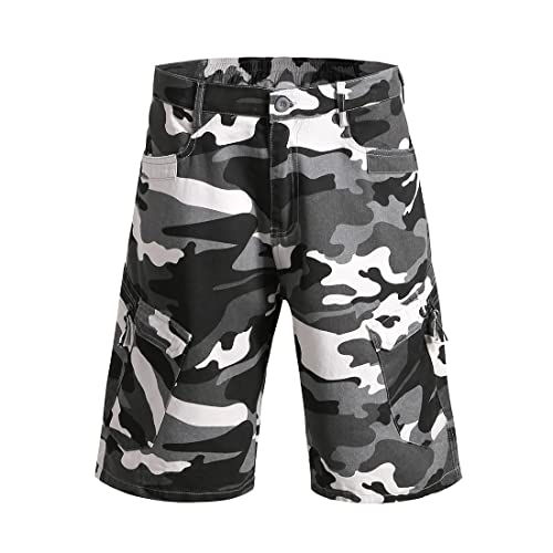 Grajtcin Mens Camo Cargo Shorts Tactical Shorts Work Shorts For Men Casual Summer Camouflage Shorts For Men Relaxed Fit Grey 38 #TOP17