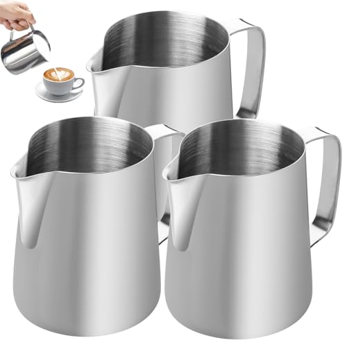 3 bricco per latte in acciaio inossidabile: 150 ml, set per latte e latte macchiato