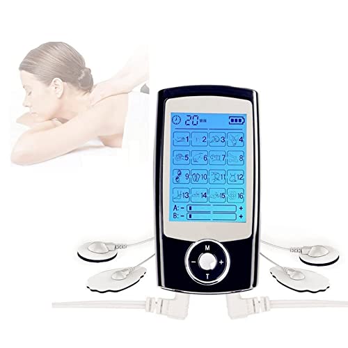 Beauenty Dual Channel TENS EMS Unit 16 Modes Mini Rechargeable Physiotherapy Instrument for Pain Relief Therapy,Deep Tissue Shoulder Pain Relief,Electronic Pulse Massager Muscle Massager (Black)