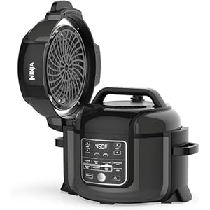 Ninja OP301 Foodi 9-in-1 Pressure, Broil, Dehydrate, Slow Cooker, Air Fryer, and More, with 6.5 Quart Capacity and 45 Recipe Book, and a High Gloss Finish