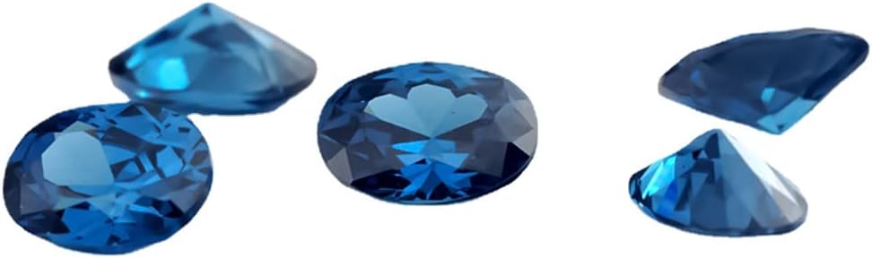 JINGANGZUO 10pcs 10x12mm Oval Blue Cubic Zirconia Stone AAAAA Loose CZ Stones for Necklace Pendants Earring Bracelet Rings Jewelry DIY Craft Making