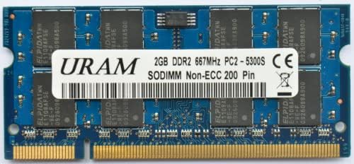 URAM Laptop Memory 2GB 667MHz PC2-5300 PC2-5400 DDR2 SDRAM SODIMM RAM Stick for Mac, Intel, & AMD Systems, blue