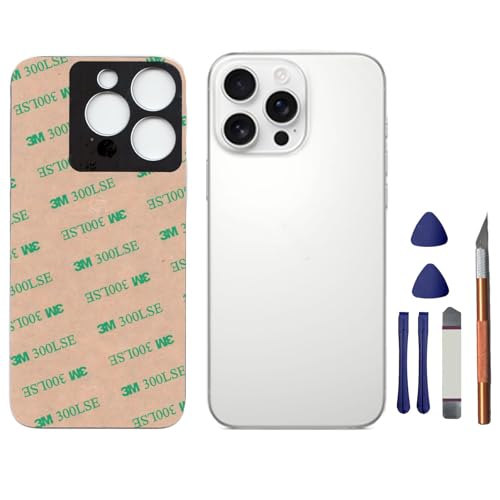Mingxiong 14 Pro Max Back Glass Replacement for iPhone 14 Pro Max Rear Back Glass Panel Replacement with Pre-Installed Adhesive + Repairing Toolkit (Silver)