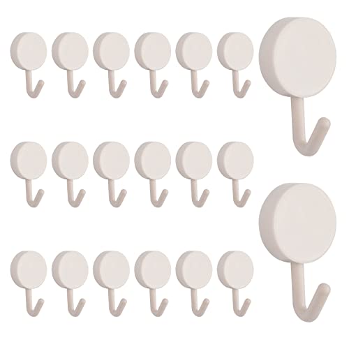 MOROBOR Lot de 20 crochets auto-adhésifs en plastique robuste pour porte de maison, cuisine, salle de bain, bureau (blanc)