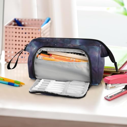 Image of Cool Galaxy Pencil Bag Pencil Case for Teen Boy Girl, Big Capacity Pen Bag Zipper Pencil Pouch with Handheld Aesthetic Pencil Pouch with Print School Office Pencils Stationery