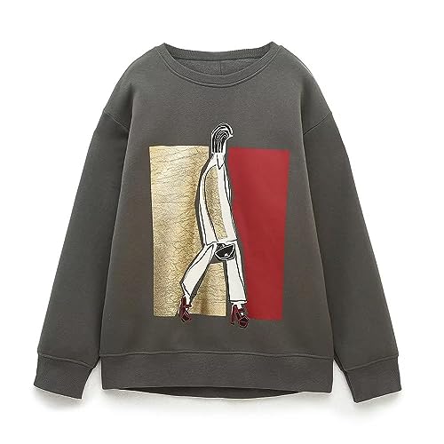 Pull col rond femme au style Y2K marqué et imprimé graphique rétro - 2