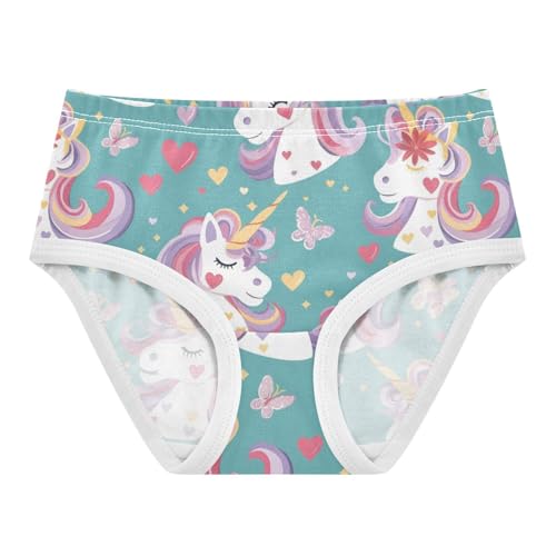 Wusikd Cute Unicorn Face Girls' Underwear Cotton Butterflies Girls Briefs Soft Toddler Underwear 2T