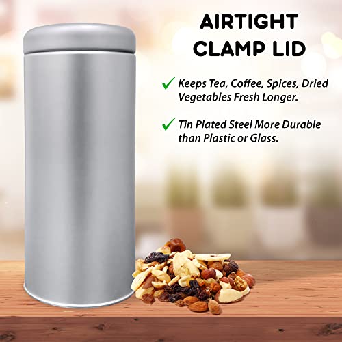 Tea Tin Canister with Airtight Lids for Loose Tea-Bags, spices, dried vegetables Large 16.9 ounces, round container- Small Kitchen for Coffee Sugar Storage, Loose Leaf Tea Tin Containers- 3pcs by g-vital by G-Vital - Used condition - Image 3