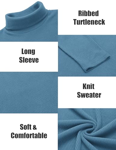 Image of COOFANDY Men's Ribbed Turtleneck Sweater Casual Basic Long Sleeve Knitted Pullover Sweater