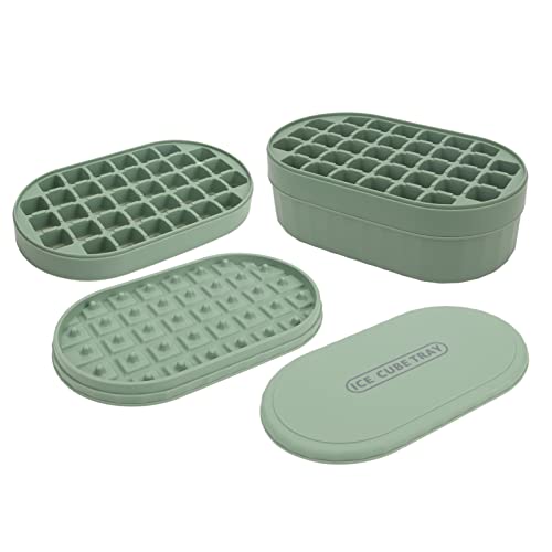 Vassoio per Cubetti di Ghiaccio in Silicone, Contenitore per Ghiaccio per Congelatore con Coperchio 72 Cubetti, Stampo per Ghiaccio per Congelatore, Vassoio per Cubetti di