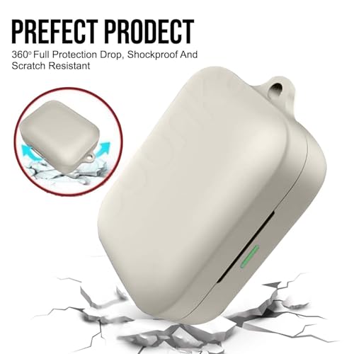 Image of Soft Silicone Case Cover Compatible for Realme Buds Air 7 | 7 Pro (Ivory Gold)