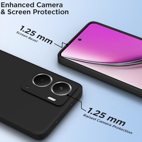 Image of Outlouders Back Cover for Realme P3 5G | Camera Protection | Durable Soft Matte Silicone Bumper Case (Black)