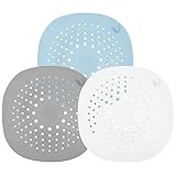 ⊙[El paquete incluye]: puede obtener 3 recolectores de cabello de drenaje de diferentes colores (blanco, gris, azul). El tamaño de cada uno es de 14,8*14,8 cm, adecuado para fregaderos de menos de 12*12 cm.