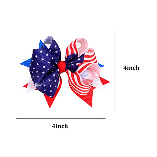 Pinzas para cabello con moño patriótico USA para niñas miniatura 6