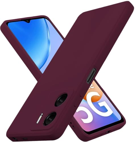 Image of DIZORO Compatible with Mi Redmi 11 Prime 5G Back Cover with Upgraded Square Edges for Camera Protection Premium Designer Lightweight Shockproof Flexible Matte Silicone Mobile Phone Case (Wine Red)