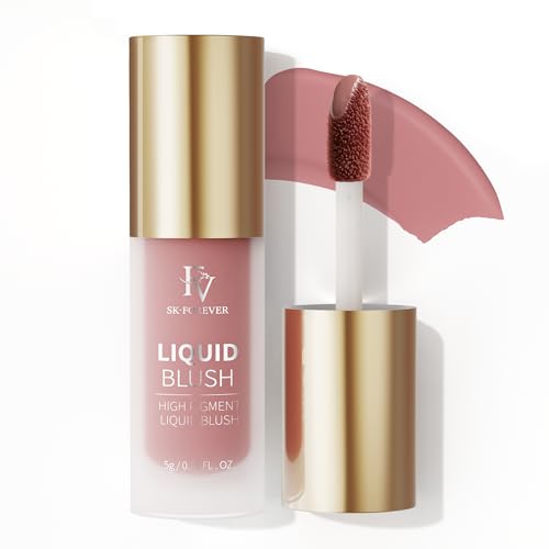 FV Blush Liquido Altamente Pigmentato, Fard Make Up con Finitura Naturale, Lunga Durata, Idratante e Leggero, Dewy Texture, Fard Liquido Idratante per Il Viso (Courage, 5g)