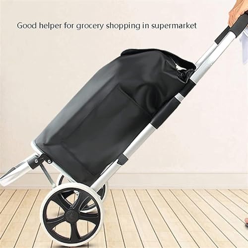 Carrito de compras plegable de aleación de aluminio negro miniatura 5