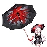 三月なのか 長夜月 傘 日傘 コスプレ道具 武器 崩壊：スターレイル 人気キャラ 記憶なのか ゲーム同型 グッズ 折りたたみ傘 8本骨 耐風 撥水 cosplay 撮影 装飾品 日常用 晴雨兼用 ハロウィン プレゼント (長夜月) [並行輸入品]