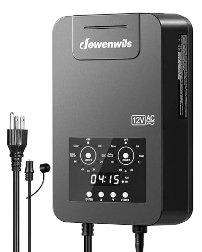 DEWENWILS 200W Low Voltage Landscape Transformer, 2 Zone Independent Control, 120V to 12V/14V AC...