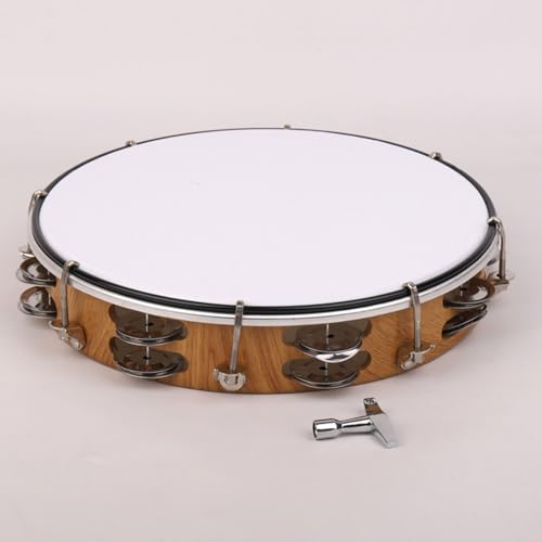 Tambourin portatif instrument percussion musical famille petit tambour main 25cm - 6