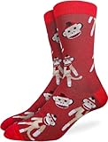 Men's Sock Monkey Socks, Adult, Shoe Size 7-12
