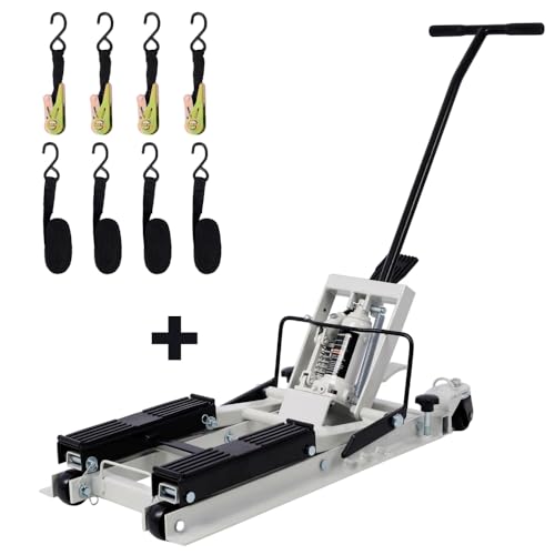 Luxebough Hydraulic Motorcycle Lift Jack, Portable ATV Scissor Lift Jack with Foot Pedal, 1500 LBS Capacity, Solid Steel Frame, Non-Slip Platform, Garage Tool for Motorbike Maintenance (Gray)