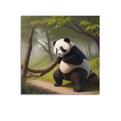 Poster panda chinois mignon pour habiller un grand mur vide de chambre 70x70