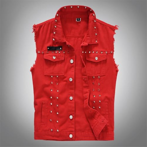 Mens Casual Sleeveless Denim Vest Button Down Vintage Ripped Jean Vest Classic Slim Fit Retro Lapel Jacket Streetwear2