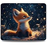 Mauspad Gaming 420 x 350 mm, Mauspad Traum Computer-Mousepad mit Anti-Rutsch-Gummiboden, Langlebige Materialien Leichtes Gleiten Verbessert Präzision und Geschwindigkeit für Mac und PC Fuchs 0d-759