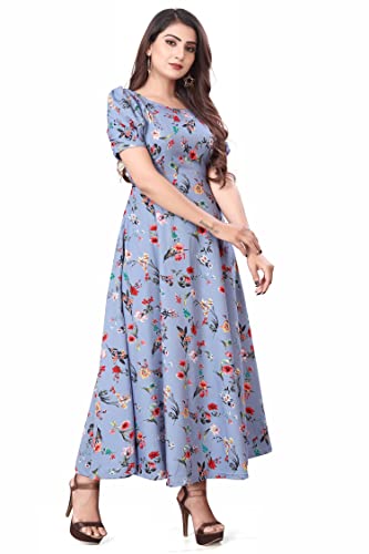 Image of FLARED ALINE MAXI DRESS WITH FLORAL PRINT FOR WOMEN