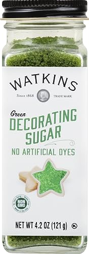 Watkins Green Decorating Sugar, Non-GMO, Kosher, 4.2 Ounce, 1-Pack