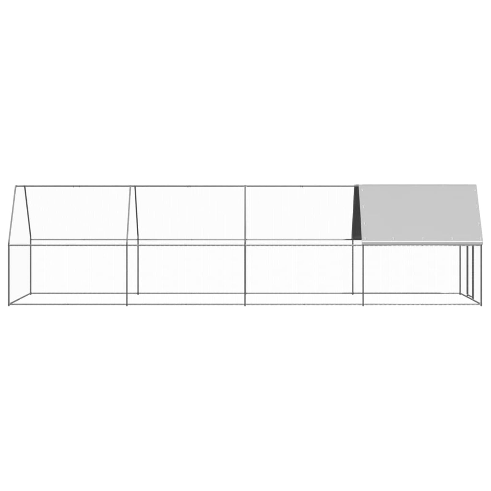 Gecheer Pollaio Esterno, Recinto per Polli e Anatre 2x8x2 m in Acciaio Zincato con Tetto in PE Resistente all'Acqua e Porta con Chiusura for Allevamento All'Aperto