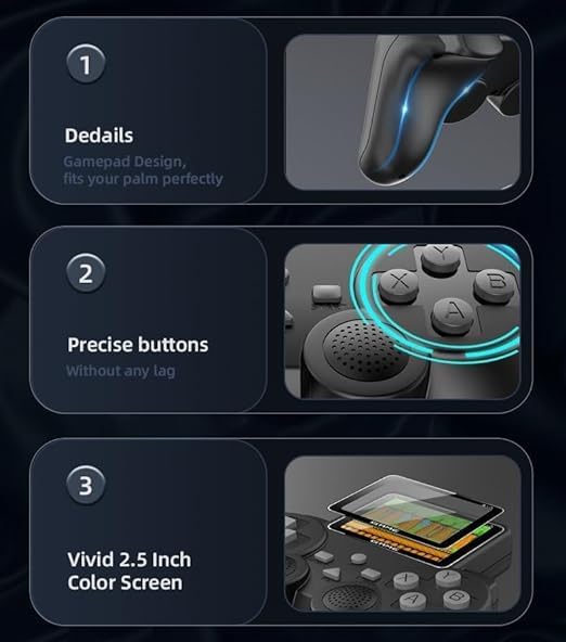 Image of NextTech S10 Handheld Gaming Console | 500 Built-in Retro Classic Games | Portable Video Game Player for Kids & Adults | Rechargeable Mini Arcade Gaming Device