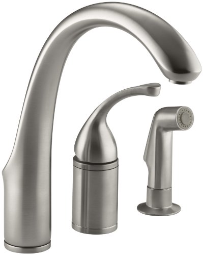 KOHLER K-10430-VS Forté(R) 3-Hole Remote Valve Sink 9" spout with Matching Finish sidespray