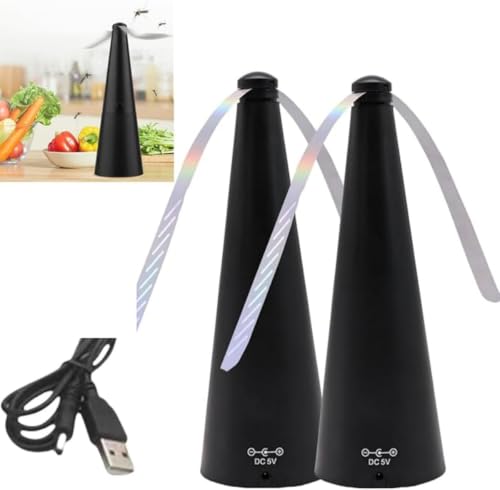 Anti mouche ventilateur mouche table de repas extérieur maison noir 2Pcs - 2