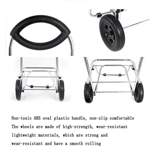 HYY-YY Leichter Einkaufskorb, zusammenklappbar, mit Push-Pull-Funktion, grüne Aufbewahrung, Gepäckwagen, große Kapazität… – Bild 4